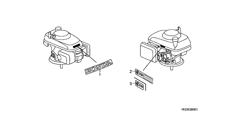 Honda HRB536C2 HXEA Label Lawn Turfcare Machinery Parts