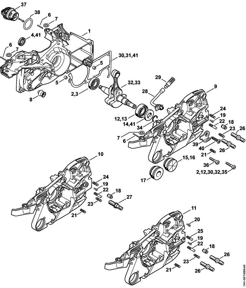 Stihl MS261C-M - Crankcase