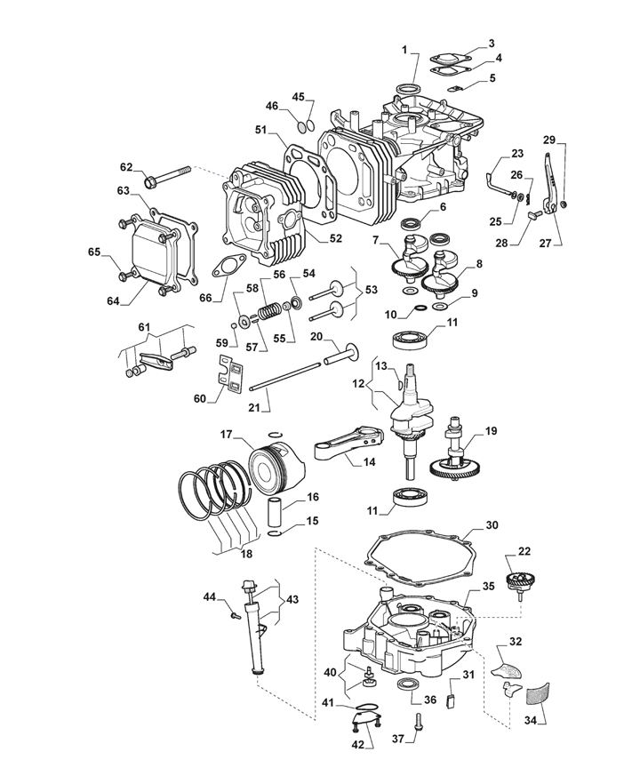 Mountfield 1538H - Engine - Piston, Crankshaft