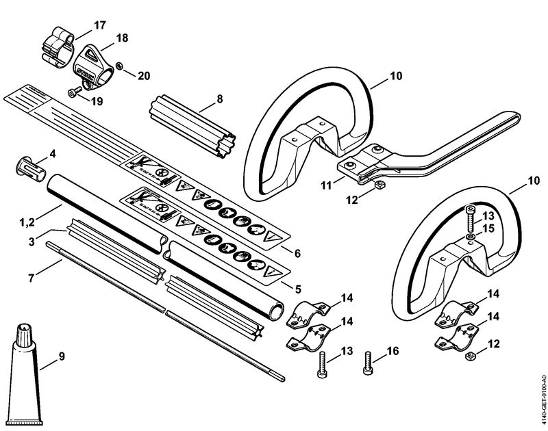 Stihl FS55R - Drive Tube, Handle