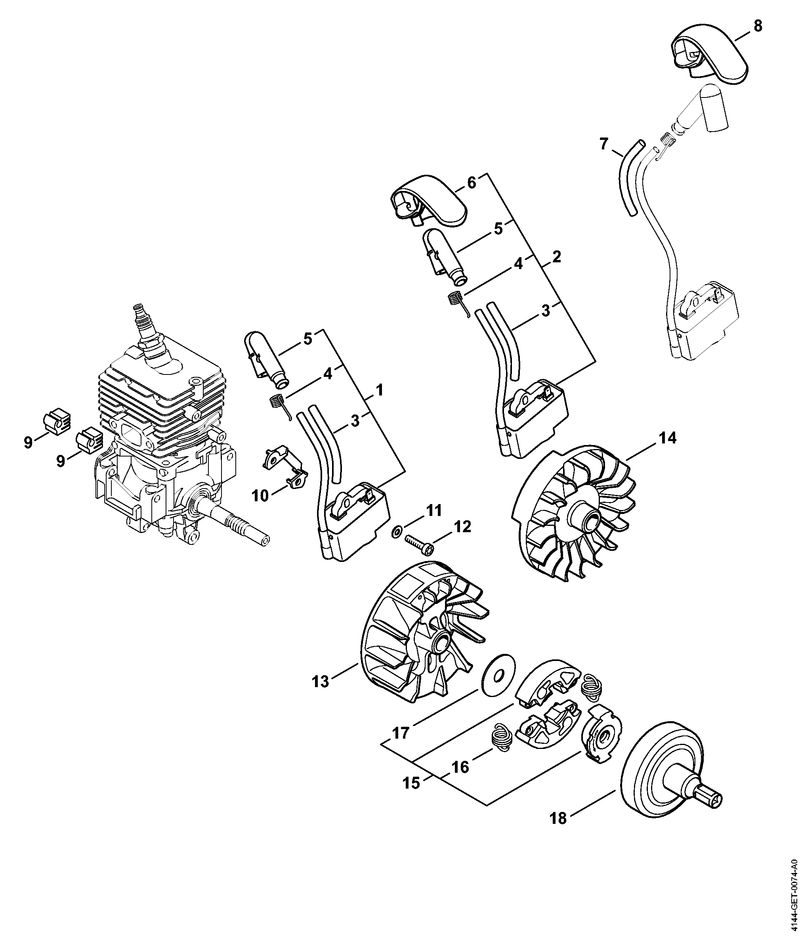 Stihl FS50CE - Ignition System, Clutch