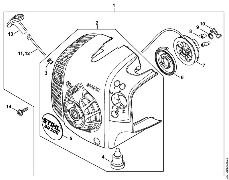 Stihl BR200 - Rewind Starter