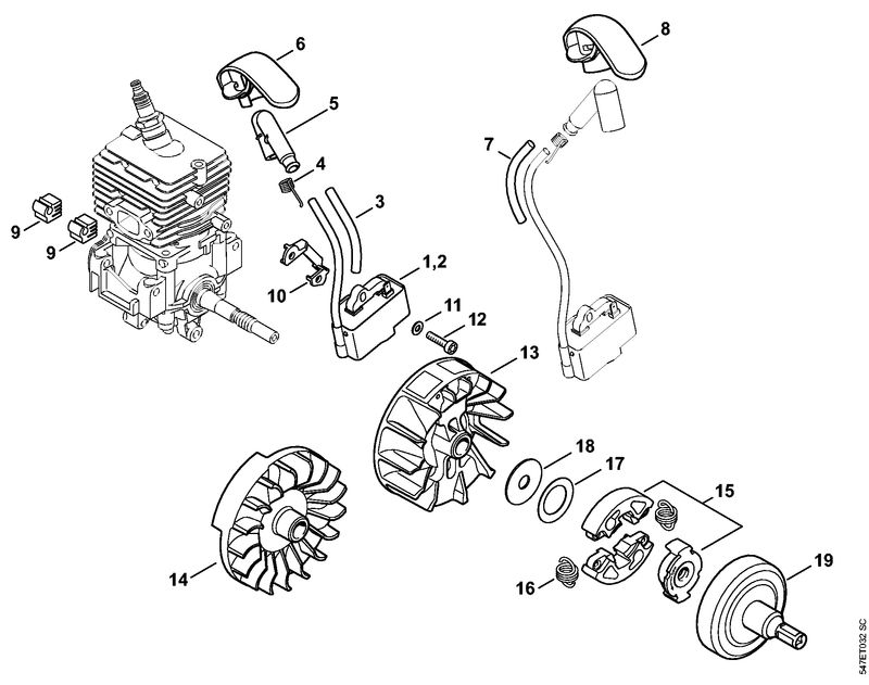 Stihl FS56RCE - Ignition System, Clutch