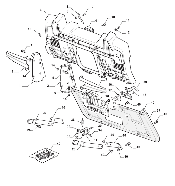 Stiga Estate 2398HW 2T2630484/ST1 - Frame Rear Plate