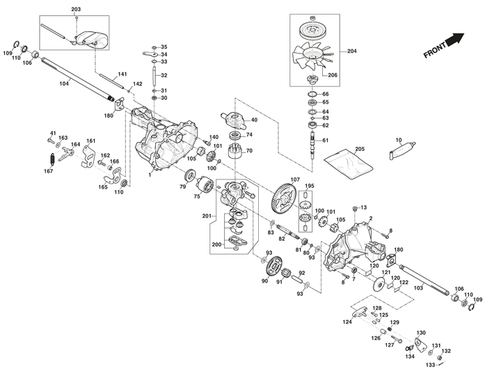 Stiga Tornado 3108HW 2T200381/ST1 - Transmission Unit T2-AHBF-2X3C-RX1