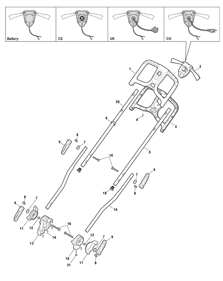 Stiga Combi 40E 294380068/ST1 - Handle Upper