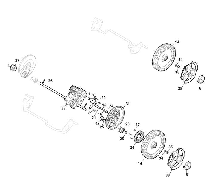 Stiga Multiclip 50SXSAE 291503078/ST1 - Transmission, Wheels