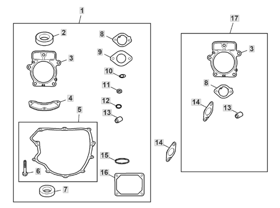 John Deere X127 - Engine Gasket Kit