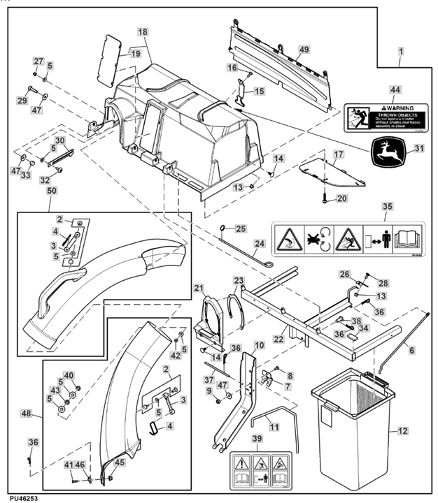 John Deere X127 - collection system