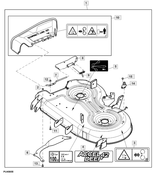 John Deere X350 - Mower Deck 42A