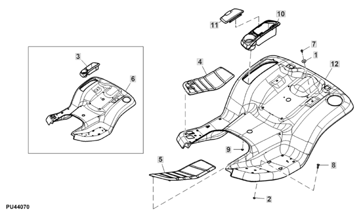 John Deere X350 - Fender Deck