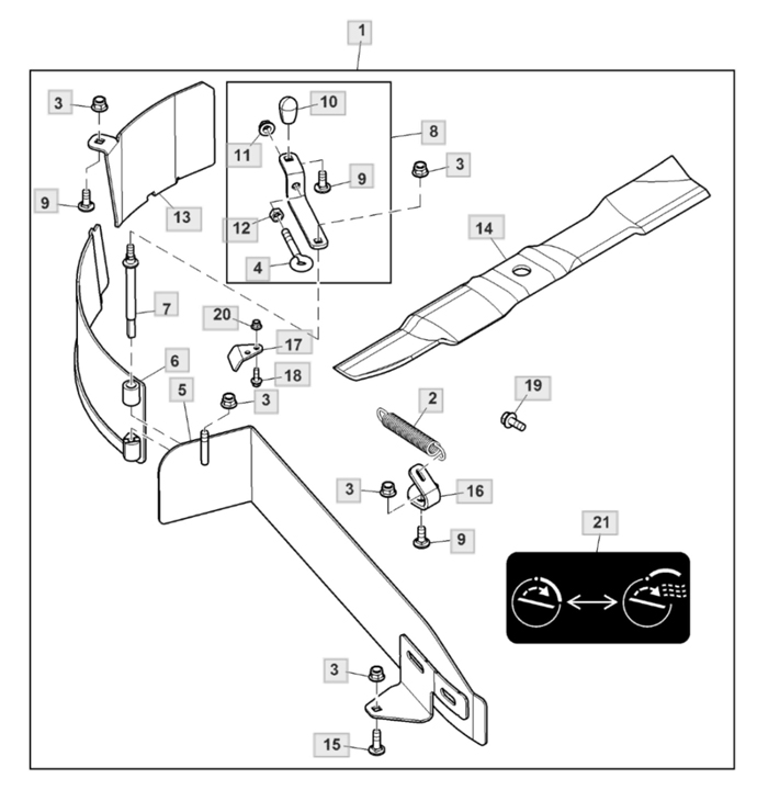 John Deere X350 - Grass Mulch Control 42a