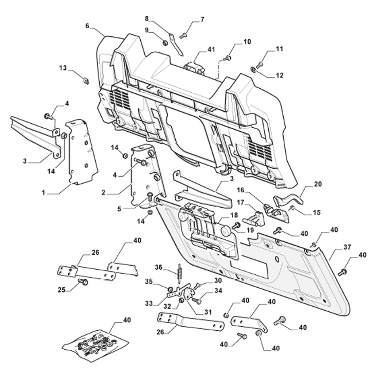 Mountfield MTF84M 2T2005403CAS - Frame, Rear Plate