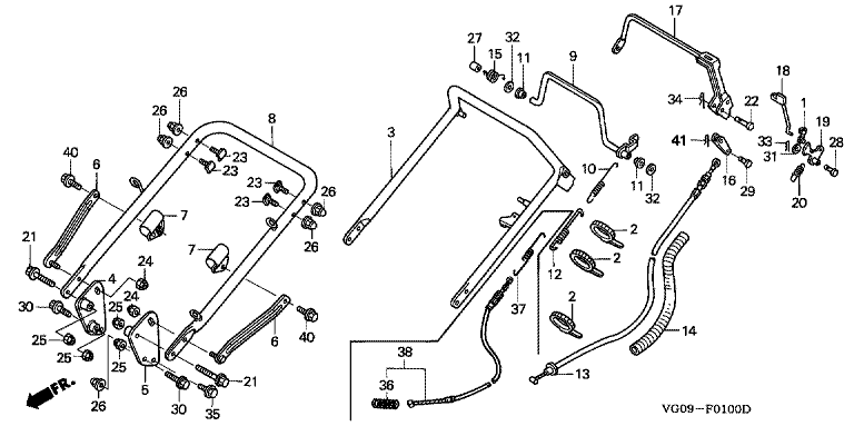 Honda HRH536K4QXEH - Handle Pipe