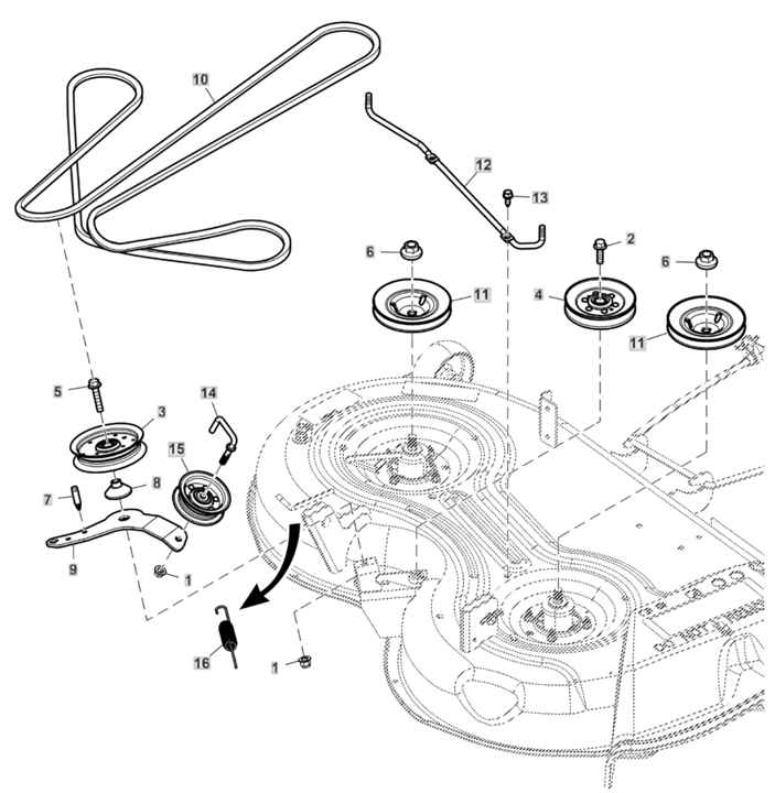 John Deere X354 - Belt, Idler 42A