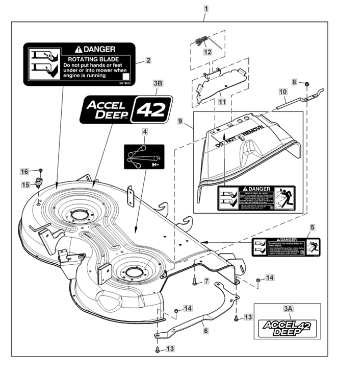 John Deere X354 - Mower Deck 42A