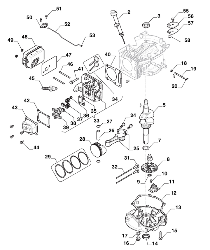 Mountfield 827M 2T0050483/M16 - Piston, Crankshaft