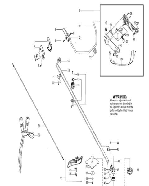 Husqvarna 129R Strimmer – Shaft and Handle | Lawn & turfcare machinery ...