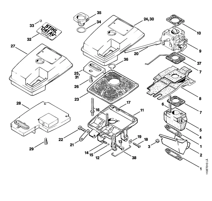 Stihl Chainsaw 041 AVEQ – Filter housing, Air filter | Lawn & turfcare  machinery parts