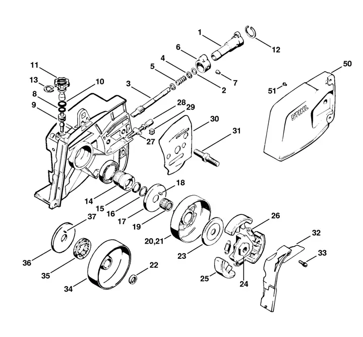 Stihl Chainsaw 041 AVEQ – Oil pump, Clutch, Chain sprocket cover | Lawn &  turfcare machinery parts