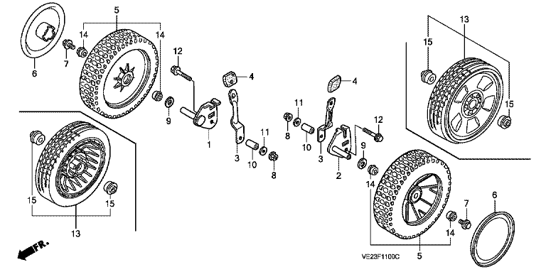 Honda HRB536C2-HXEA – Front Wheel | Lawn & turfcare machinery parts